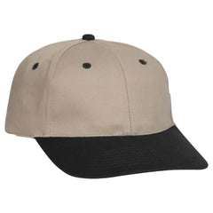 OTTO 11-018 ’OTTO Flex’ Fitted 6 Panel Low Profile Baseball Cap - Blk/Kha - Blk/Kha / 7’’ - 7 1/4’’