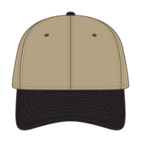 OTTO 11-018 ’OTTO Flex’ Fitted 6 Panel Low Profile Baseball Cap - Blk/Kha - Blk/Kha / 7’’ - 7 1/4’’