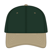 OTTO 11-018 ’OTTO Flex’ Fitted 6 Panel Low Profile Baseball Cap - Kha/Dk.Grn - Kha/Dk.Grn / 7 3/8’’ - 7 5/8’