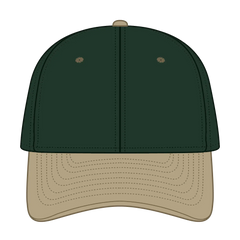 OTTO 11-018 ’OTTO Flex’ Fitted 6 Panel Low Profile Baseball Cap - Kha/Dk.Grn - Kha/Dk.Grn / 7 3/8’’ - 7 5/8’