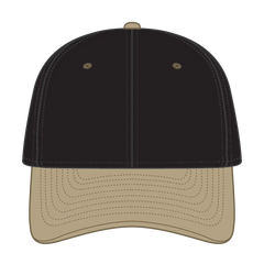 OTTO 11-018 ’OTTO Flex’ Fitted 6 Panel Low Profile Baseball Cap - Kha/Blk - Kha/Blk / 7’’ - 7 1/4’’