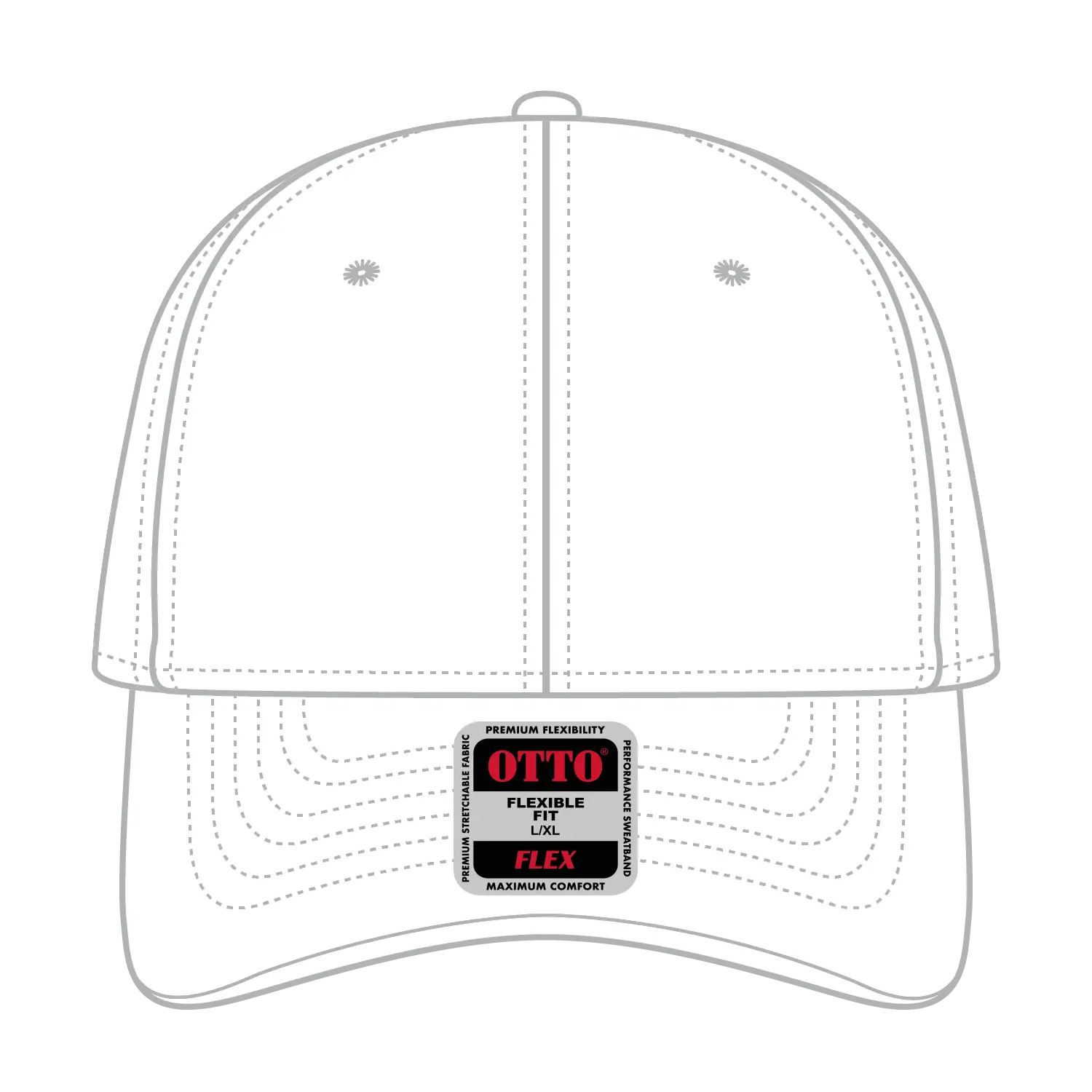 OTTO 11-1162 ’OTTO Flex’ Fitted 6 Panel Low Profile Baseball Cap - White - White / 7 3/8’’ - 7 5/8’