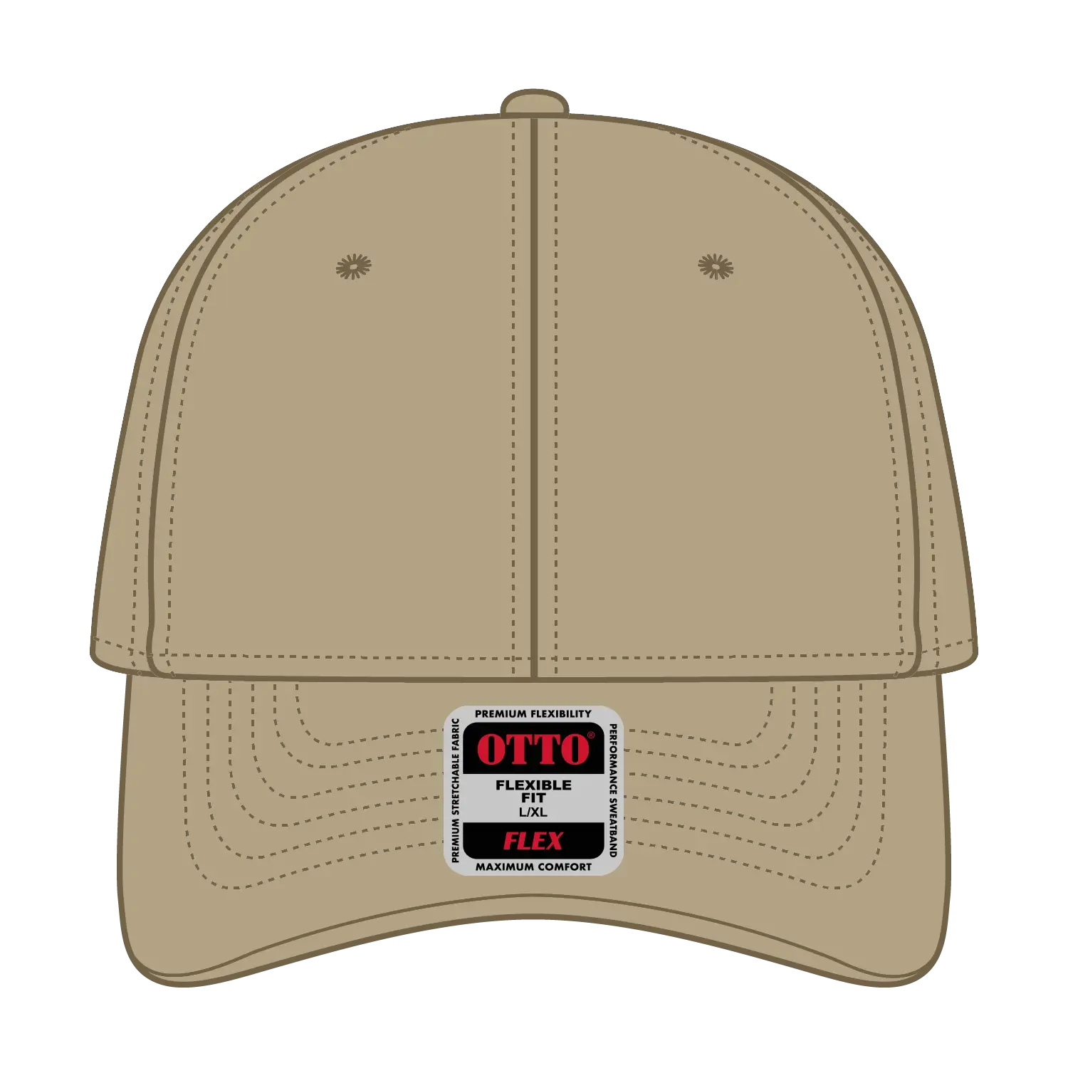 OTTO 11-1168 ’OTTO Flex’ Fitted 6 Panel Low Profile Baseball Cap - Khaki - Khaki / 7 3/8’’ - 7 5/8’