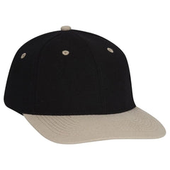 OTTO 11-194 ’OTTO Flex’ Fitted 6 Panel Low Profile Baseball Cap - Kha/Blk - Kha/Blk / 7’’ - 7 1/4’’
