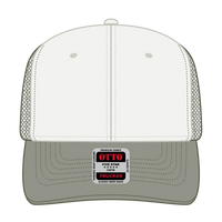 OTTO 112-1 6 Panel Mid Profile Mesh Back Trucker Cap - 215221- Ol.Grn/Lt.Khk/Ol.Grn - 215221- Ol.Grn/Lt.Khk/Ol.Grn / 7