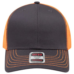 OTTO 112-1 6 Panel Mid Profile Mesh Back Trucker Cap - Ch.Gry/Ch.Gry/N.Org - Ch.Gry/Ch.Gry/N.Org / 7 3/8’’ - 7 5/8’’