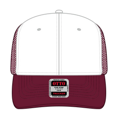 OTTO 112-1 6 Panel Mid Profile Mesh Back Trucker Cap - Burg.Marn/Wht/Bur.Marn - Burg.Marn/Wht/Bur.Marn / 7 3/8’’ - 7