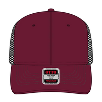 OTTO 112-1 6 Panel Mid Profile Mesh Back Trucker Cap - Bg.Mrn/Bg.Mrn/Blk - Bg.Mrn/Bg.Mrn/Blk / 7 3/8’’ - 7 5/8’’
