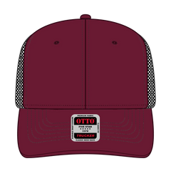 OTTO 112-1 6 Panel Mid Profile Mesh Back Trucker Cap - Bg.Mrn/Bg.Mrn/Blk - Bg.Mrn/Bg.Mrn/Blk / 7 3/8’’ - 7 5/8’’