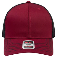 OTTO 112-1 6 Panel Mid Profile Mesh Back Trucker Cap - Bg.Mrn/Bg.Mrn/Blk - Bg.Mrn/Bg.Mrn/Blk / 7 3/8’’ - 7 5/8’’