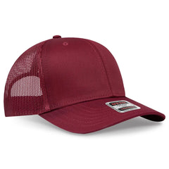 OTTO 112-1 6 Panel Mid Profile Mesh Back Trucker Cap - Burg. Marn - Burg. Marn / 7 3/8’’ - 7 5/8’’