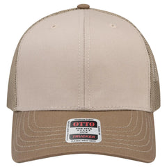 OTTO 112-1 6 Panel Mid Profile Mesh Back Trucker Cap - C.Brn/Kha/C.Brn - C.Brn/Kha/C.Brn / 7 3/8’’ - 7 5/8’’