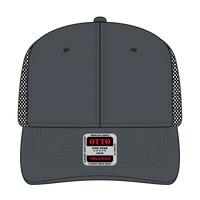 OTTO 112-1 6 Panel Mid Profile Mesh Back Trucker Cap - Ch.Gry/Ch.Gry/Blk - Ch.Gry/Ch.Gry/Blk / 7 3/8’’ - 7 5/8’’