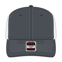 OTTO 112-1 6 Panel Mid Profile Mesh Back Trucker Cap - Ch.Gry/Ch.Gry/Wht - Ch.Gry/Ch.Gry/Wht / 7 3/8’’ - 7 5/8’’