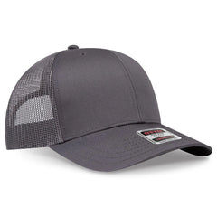 OTTO 112-1 6 Panel Mid Profile Mesh Back Trucker Cap - Char. Gray