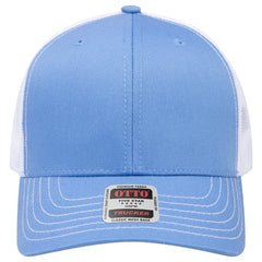 OTTO 112-1 6 Panel Mid Profile Mesh Back Trucker Cap - Col. Blue/Col.Blue/Wht - Col. Blue/Col.Blue/Wht / 7 3/8’’ - 7