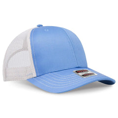 OTTO 112-1 6 Panel Mid Profile Mesh Back Trucker Cap - Col. Blue/Col.Blue/Stn.Gry - Col. Blue/Col.Blue/Stn.Gry / 7