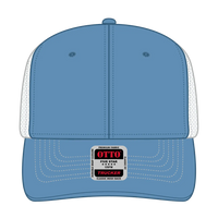 OTTO 112-1 6 Panel Mid Profile Mesh Back Trucker Cap - Col. Blue/Col.Blue/Wht - Col. Blue/Col.Blue/Wht / 7 3/8’’ - 7
