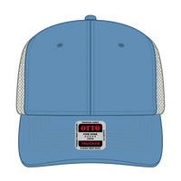 OTTO 112-1 6 Panel Mid Profile Mesh Back Trucker Cap - Col. Blue/Col.Blue/Stn.Gry - Col. Blue/Col.Blue/Stn.Gry / 7