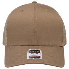 OTTO 112-1 6 Panel Mid Profile Mesh Back Trucker Cap - Coyote Brown - Coyote Brown / 7 3/8’’ - 7 5/8’’
