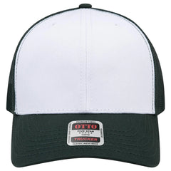 OTTO 112-1 6 Panel Mid Profile Mesh Back Trucker Cap - Dk.Grn/Wht/Dk.Grn - Dk.Grn/Wht/Dk.Grn / 7 3/8’’ - 7 5/8’’