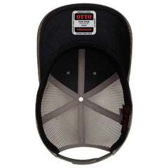 OTTO 112-1 6 Panel Mid Profile Mesh Back Trucker Cap - Dk Ol Grn - Dk Ol Grn / 7 3/8’’ - 7 5/8’’