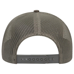 OTTO 112-1 6 Panel Mid Profile Mesh Back Trucker Cap - Dk Ol Grn - Dk Ol Grn / 7 3/8’’ - 7 5/8’’