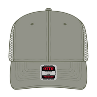 OTTO 112-1 6 Panel Mid Profile Mesh Back Trucker Cap - Ol. Green - Ol. Green / 7 3/8’’ - 7 5/8’’