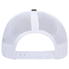 OTTO 112-1 6 Panel Mid Profile Mesh Back Trucker Cap - Ol.Grn/Ol.Grn/Wht - Ol.Grn/Ol.Grn/Wht / 7 3/8’’ - 7 5/8’’
