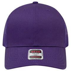 OTTO 112-1 6 Panel Mid Profile Mesh Back Trucker Cap - Purple - Purple / 7 3/8’’ - 7 5/8’’