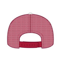 OTTO 112-1 6 Panel Mid Profile Mesh Back Trucker Cap - Red/Wht/Red - Red/Wht/Red / 7 3/8’’ - 7 5/8’’