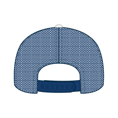 OTTO 112-1 6 Panel Mid Profile Mesh Back Trucker Cap - Ryl/Wht/Ryl - Ryl/Wht/Ryl / 7 3/8’’ - 7 5/8’’