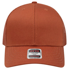 OTTO 112-1 6 Panel Mid Profile Mesh Back Trucker Cap - Tx. Orange - Tx. Orange / 7 3/8’’ - 7 5/8’’