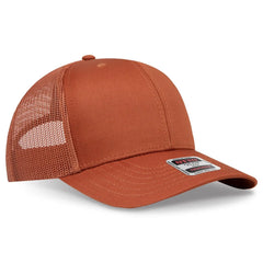 OTTO 112-1 6 Panel Mid Profile Mesh Back Trucker Cap - Tx. Orange - Tx. Orange / 7 3/8’’ - 7 5/8’’
