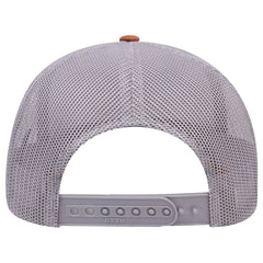 OTTO 112-1 6 Panel Mid Profile Mesh Back Trucker Cap - Tx.Org/H.Gry/Gry - Tx.Org/H.Gry/Gry / 7 3/8’’ - 7 5/8’’