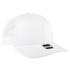 OTTO 112-1 6 Panel Mid Profile Mesh Back Trucker Cap - White