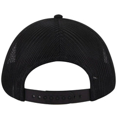 OTTO 112-3 6 Panel Mid Profile Mesh Back Trucker Cap - Black - Black / 7 3/8’’ - 7 5/8’’
