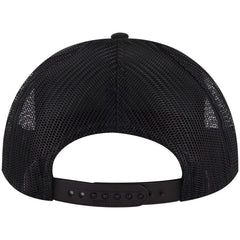 OTTO 112-3 6 Panel Mid Profile Mesh Back Trucker Cap - Black - Black / 7 3/8’’ - 7 5/8’’