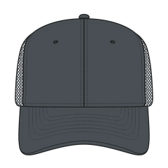 OTTO 112-3 6 Panel Mid Profile Mesh Back Trucker Cap - Char. Gray - Char. Gray / 7 3/8’’ - 7 5/8’’