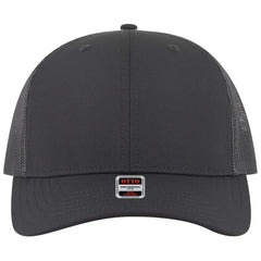 OTTO 112-3 6 Panel Mid Profile Mesh Back Trucker Cap - Char. Gray - Char. Gray / 7 3/8’’ - 7 5/8’’