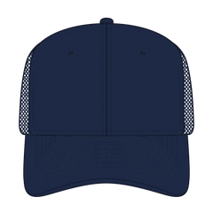 OTTO 112-3 6 Panel Mid Profile Mesh Back Trucker Cap - Navy - Navy / 7 3/8’’ - 7 5/8’’