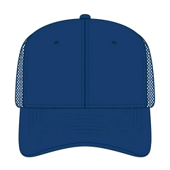 OTTO 112-3 6 Panel Mid Profile Mesh Back Trucker Cap - Royal - Royal / 7 3/8’’ - 7 5/8’’