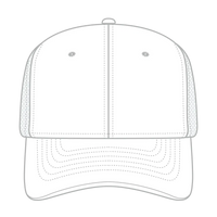 OTTO 112-3 6 Panel Mid Profile Mesh Back Trucker Cap - Wht - Wht / 7 3/8’’ - 7 5/8’’