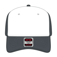 OTTO 1120-1 Seamless 6 Panel Mid Profile Mesh Back Trucker Cap - Ch.Gry/Wht/Ch.Gry - Ch.Gry/Wht/Ch.Gry / 7 3/8’’ - 7