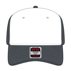 OTTO 1120-1 Seamless 6 Panel Mid Profile Mesh Back Trucker Cap - Ch.Gry/Wht/Ch.Gry - Ch.Gry/Wht/Ch.Gry / 7 3/8’’ - 7