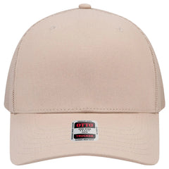 OTTO 1120-1 Seamless 6 Panel Mid Profile Mesh Back Trucker Cap - Khaki - Khaki / 7 3/8’’ - 7 5/8’’