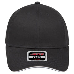 OTTO 12-1163 ’OTTO Flex’ Fitted 6 Panel Low Profile Baseball Cap - Blk/Blk/Wht - Blk/Blk/Wht / 7’’ - 7 1/4’’