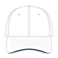 OTTO 12-1163 ’OTTO Flex’ Fitted 6 Panel Low Profile Baseball Cap - Wht/Wht/Nvy - Wht/Wht/Nvy / 7 3/8’’ - 7 5/8’