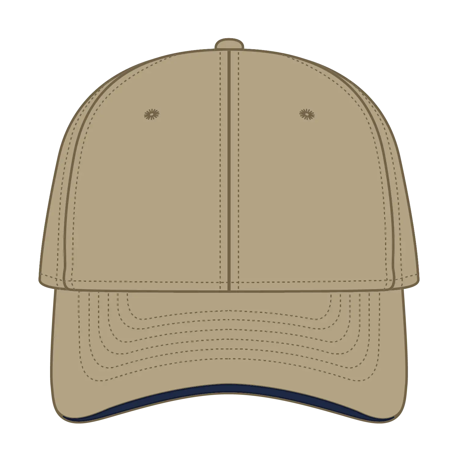 OTTO 12-1163 ’OTTO Flex’ Fitted 6 Panel Low Profile Baseball Cap - Kha/Kha/Nvy - Kha/Kha/Nvy / 7 3/8’’ - 7 5/8’