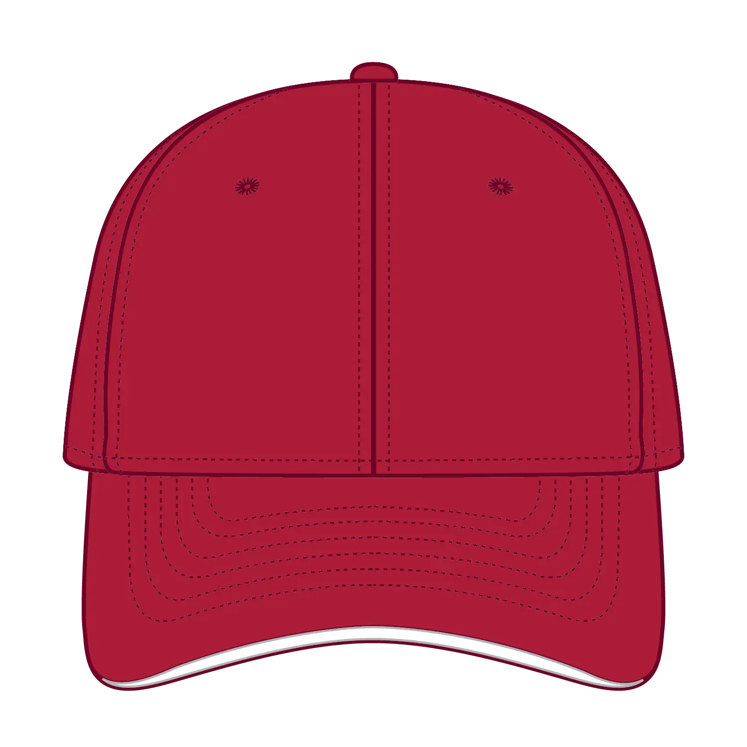 OTTO 12-1163 ’OTTO Flex’ Fitted 6 Panel Low Profile Baseball Cap - Red/Red/Wht - Red/Red/Wht / 7 3/8’’ - 7 5/8’